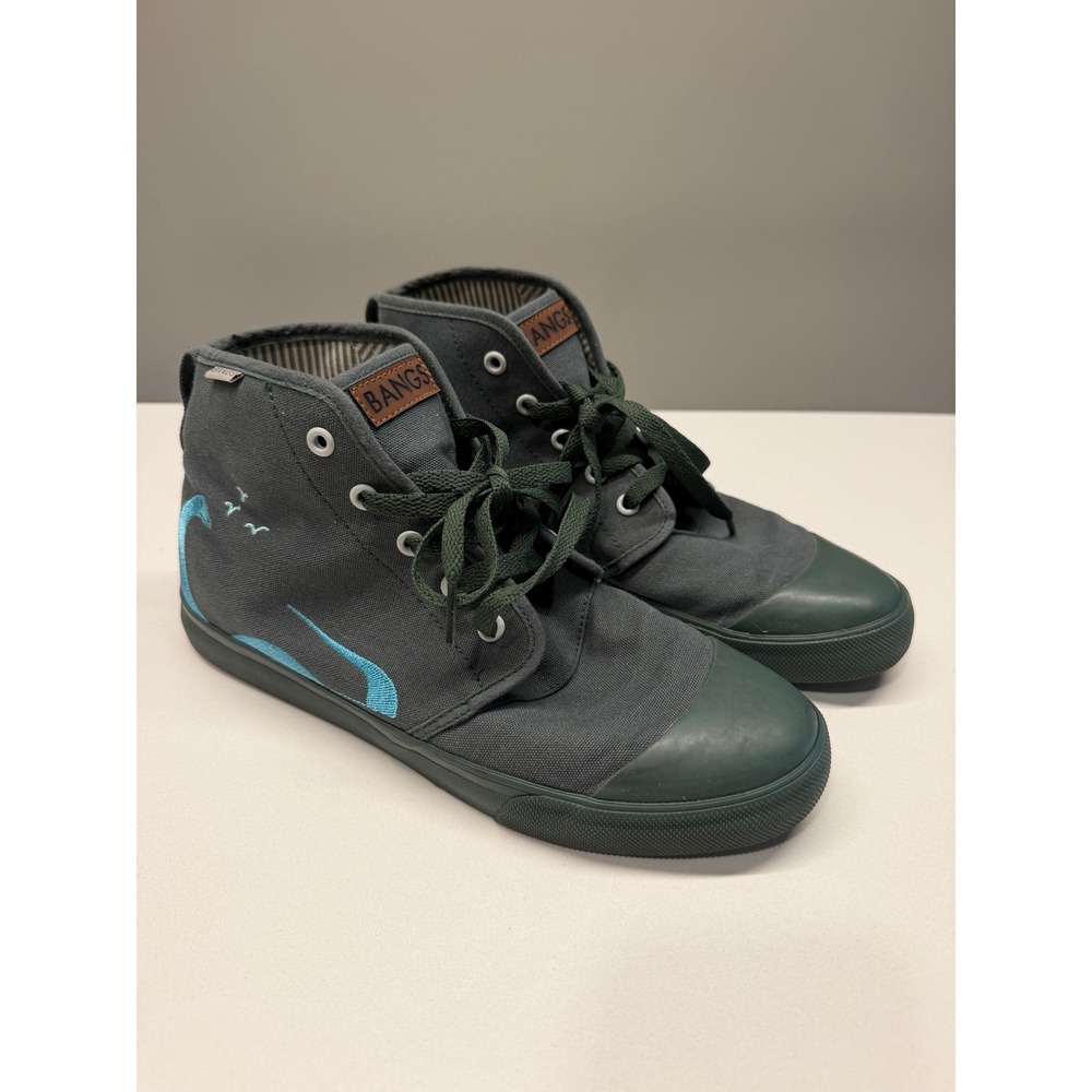 BANGS High Top Sneakers Unisex Men 8 Women 9.5 Grey Blue Loch Ness Monster